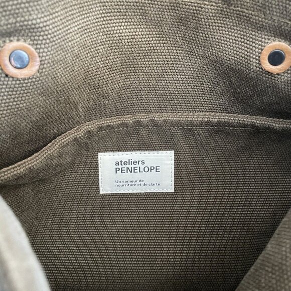 ateliers PENELOPE Canvas & Leather Shoulder Bag Large - Picture 11 of 12